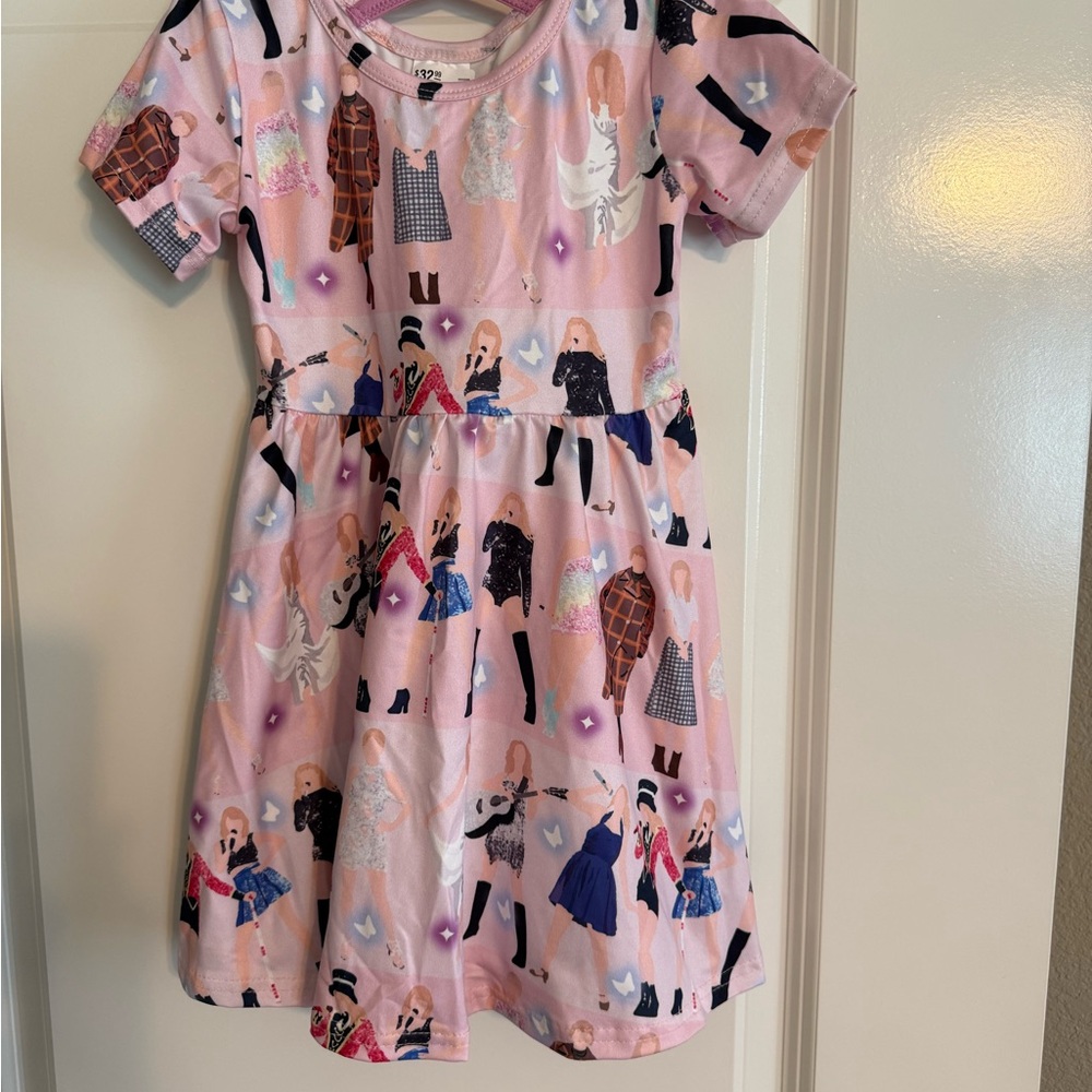 Taylor Pink Patterned Kids Dress